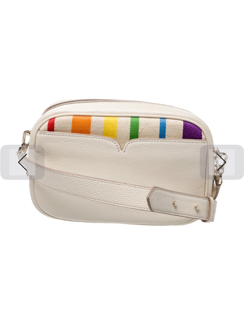 Kate Spade Leather Cream Rainbow Stripe Crossbody Bag - Picture 3 of 5